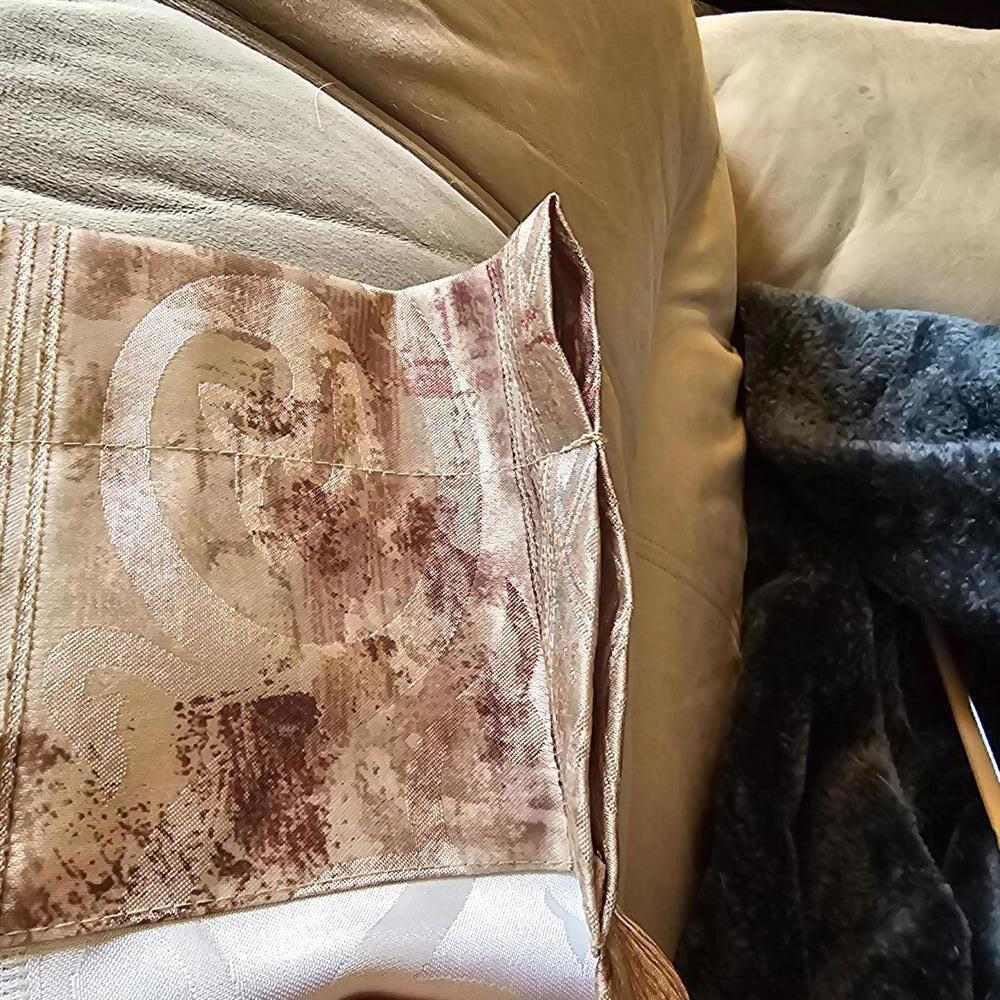 Tan/Brown/Mauve Rod Pocket Curtains - Picture 4 of 6